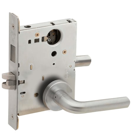 Schlage Corridor Mortise Lock with Deadbolt, 02A Design, Less Cylinder, Satin Stainless Steel L9456L 02A 630